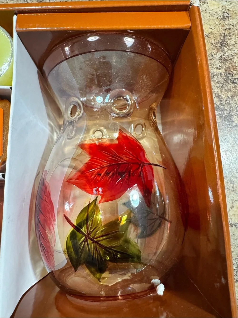 Yankee Candle Autumn Wax Melt & Glass Warmer Set - New